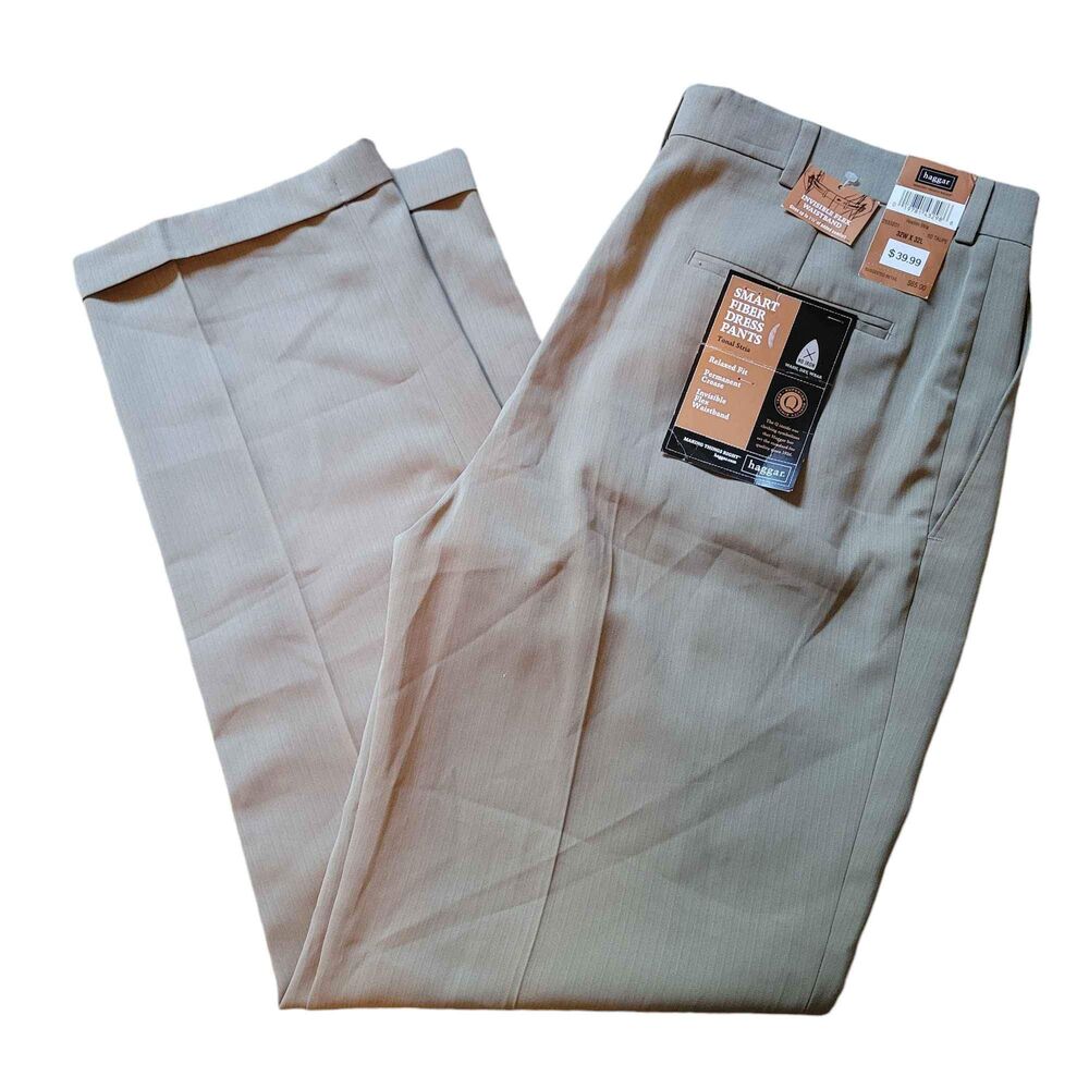 NWT Men's Size 32x32 Haggar Dress Pants Taupe Color